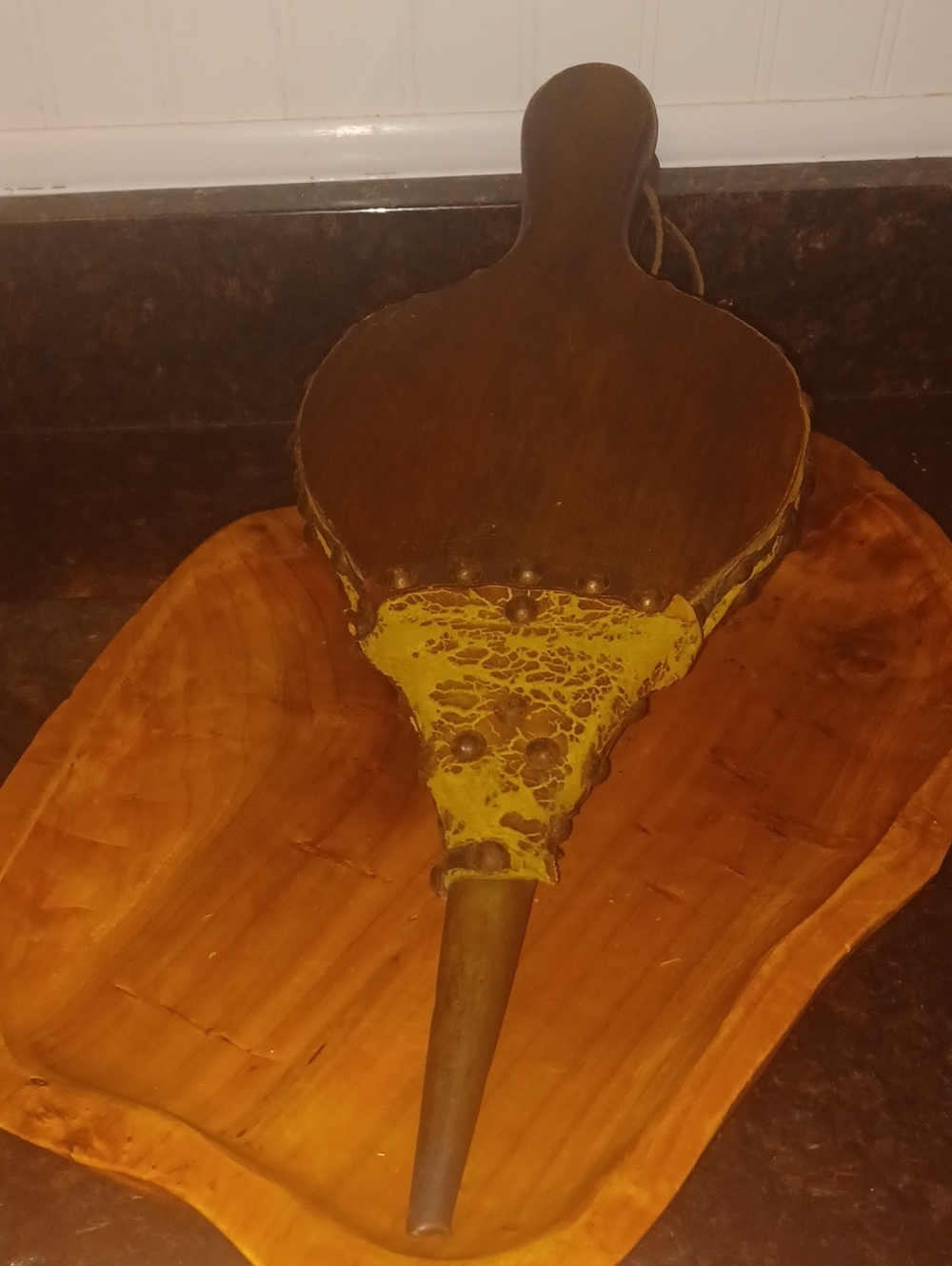 Antique Late 19th / Early 20th Century Folk Art Working Fireplace Bellows